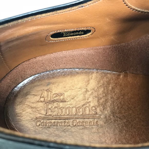 Allen Edmonds Wing Tip Oxford Shoes 12 E Black - Picture 6 of 7